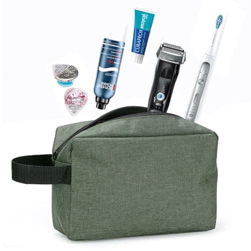 Toiletry Bag for Men, Etercycle Portable Travel Wash Bag, Waterproof Toiletries Cosmetic Organizer Bag, Gym Shaving Shower Bathroom Bag, Dopp Kit Make Up Bag with Handle (Green) — view 2