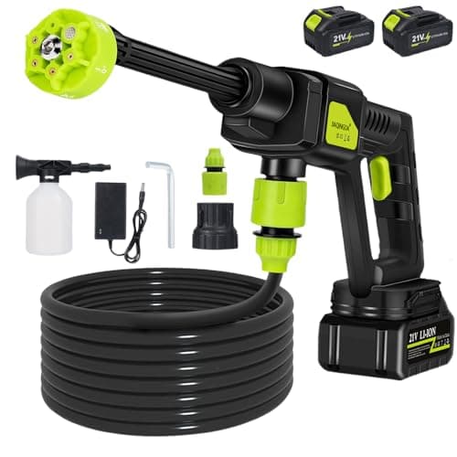 Cordless Pressure Washer,21V Portable Power Washer with 2 * 2.0Ah Batteries