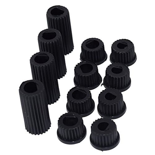 Ufixt Universal Cooker Control Knobs | 4 Pack Black Oven Dial Kit | Includes 12 Adaptors for All Shaft Sizes | Compatible with Most Brands — view 3