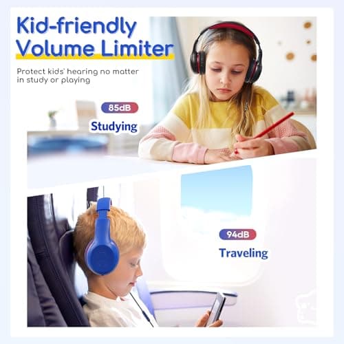 EarFun Kids Headphones Wired with Mic, 85/94dB Volume Limit — view 5