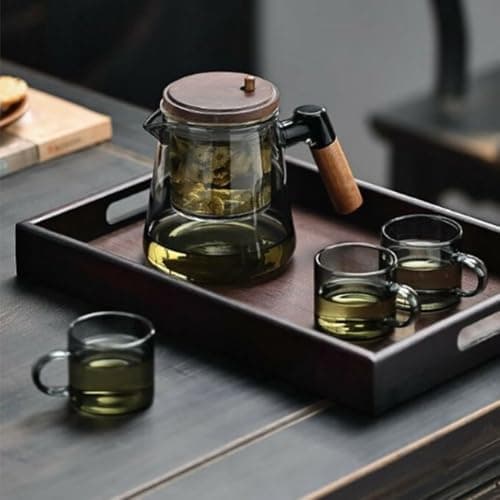Tea Pot with Infuser, Glass Teapot for Loose Tea, Camping, Travel(Style 2 Clear) — view 6