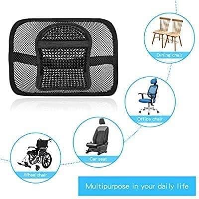 MantraRaj Mesh Back Support | Mesh Lumbar Support Cushion Air Flow Chair Back Support With Elastic Strap Back Rest for Travel Home School Car Office Chair Car Seat Back Pain Relief — view 2