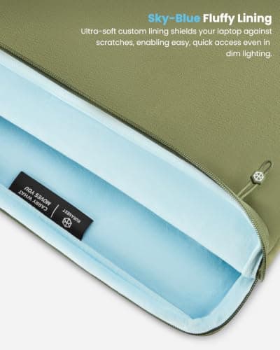 KURANEST Sanctum 13" Laptop Sleeve for MacBook Air Pro Neo Avocado Green — view 6