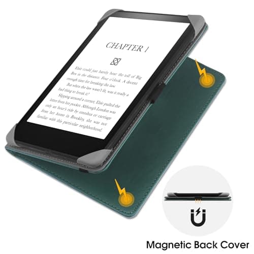 HGWALP Universal Case for 6" eReaders, Folio Leather Stand Cover with Handstrap Compatible with All 6 inch Kindle Paperwhite/Kobo/Tolino/Pocketook/Sony E-Book Reader-Mint — view 4