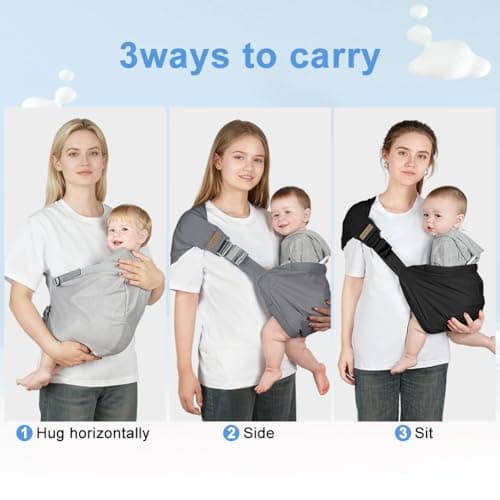 AUYAO Baby Sling Carrier Portable Toddler Sling Thick Shoulder Strap 3D Mesh Wrap Sling Wrap Baby Carrier Adjustable Baby Hip Sling Carrier for Newborn Up to 0-36 Month(Camouflage Pattern) — view 4