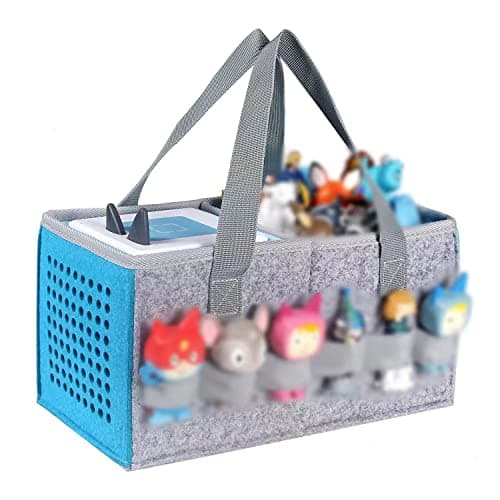Travel Felt Carrying Case & Storage Bag for Toniebox/Tonies(Gray Blue)
