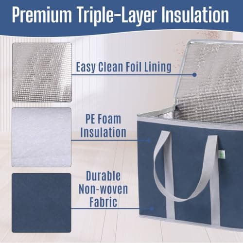 VENO 2 Pack Cooler Bag Insulated Grocery Bags for Food Delivery Heavy Duty — view 3