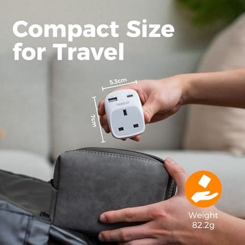 TESSAN UK to US Plug Adapter, UK to US Travel Adaptor with USB C, Type B — view 4