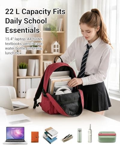 Kono School Bag for Boys Girls Teenager Lightweight Backpack Large Rucksack — view 3