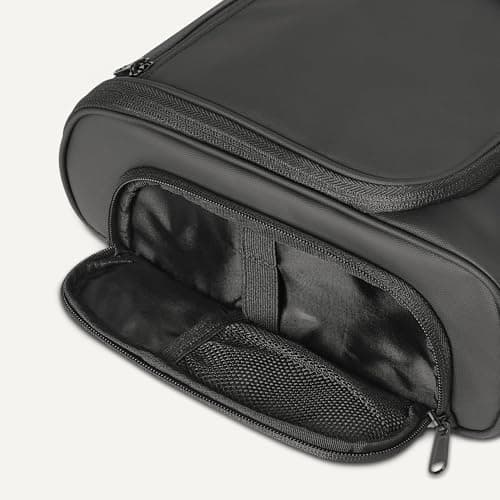Amazon Essentials Travel Toiletry Bag with Hanging Hook - Portable Cosmetic Case, Large Capacity Door Room Essentials Travel Organizer for Full Sized Cosmetics and Toiletries, 25.4 cm, Black — view 3