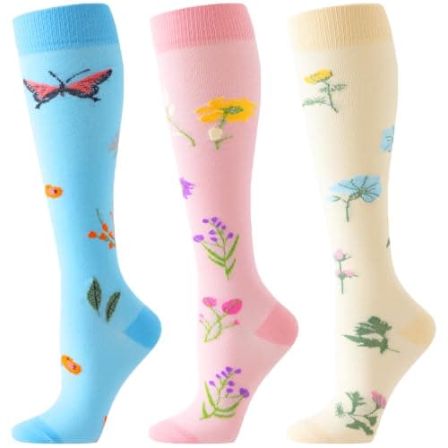 BISOUSOX Compression Socks for Women 15-20 mmHg Support Flight Socks