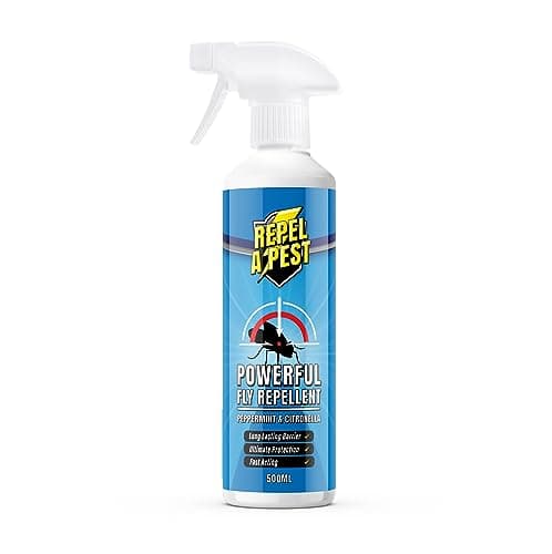 Repel-A-Pest - Fly Repellent Deterrent Spray - Natural Eco-Friendly Pest Control for Indoors and Outdoors - Contains Citronella, Peppermint & Geraniol - 500ml