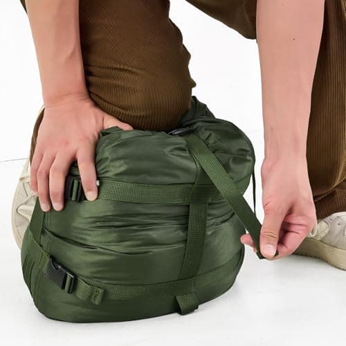 MOOCY Compression Sack 12L/24L/45L Sleeping Bag Storage Sack Sleeping Bags Storage Bag Organizer - Ideal for Sleeping Bags, Clothing, Camping, Hiking, Backpacking, Green, 45L — view 4