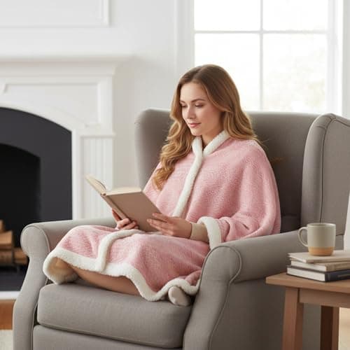 Blanket Shawl, Warm & Comfortable, 85x120cm, Wearable Heated Blanket, Heated Shawl, Multi-Purpose, For Travel, Office, Home, Movie Nights, Camping, Sporting Events And Living Room — view 2