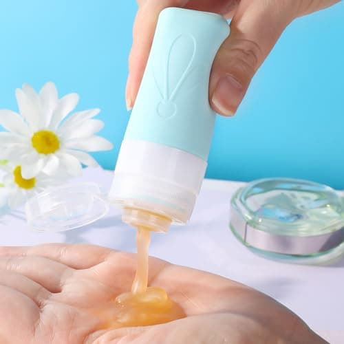 INSFIT Travel Bottles for Toiletries, CAA Approved 60ml Travel Size Containers, BPA Free Leak Proof Squeezable Silicone Tubes for Shampoo Conditioner Lotion Soap with Labels — view 4