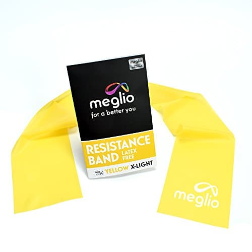 Meglio Resistance Band, 2m, Yellow, Latex Free, With Exercise Guide