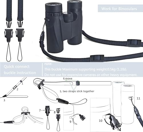 YMTHamaz3 Camera Neck Strap Thin Leather/Binoculars Strap Black — view 5