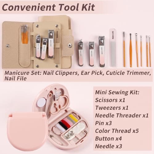 YouxuanAio Women's Emergency Kit for Weddings ，Wedding Survival Set with Makeup Bag,36 Pc Wedding Essential Items for Brides Daily. (White) — view 3