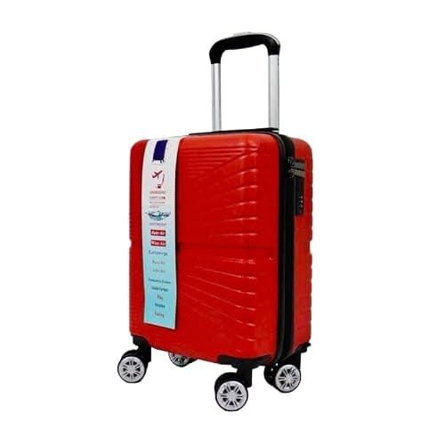 Ryan Air Wizz Air Approved Hardcase Suitcase with Detachable 360 Degree Spinner Wheels - 40x30x20 - Lightweight Ideal for Short Trips - Secure Combination Lock (Red)