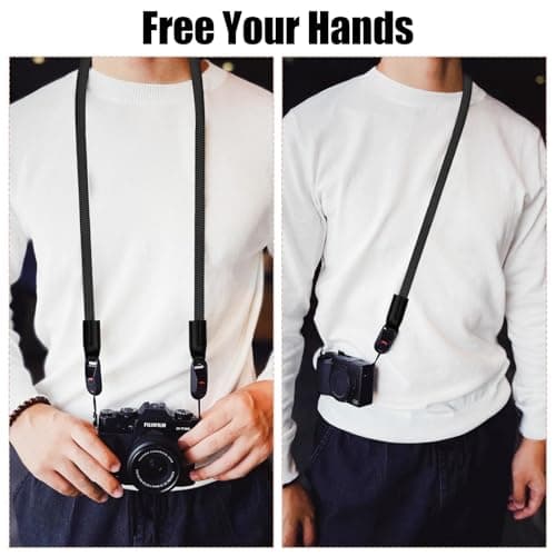 QMLING Camera Strap Quick Release Climbing Rope Camera Neck Strap Black — view 6