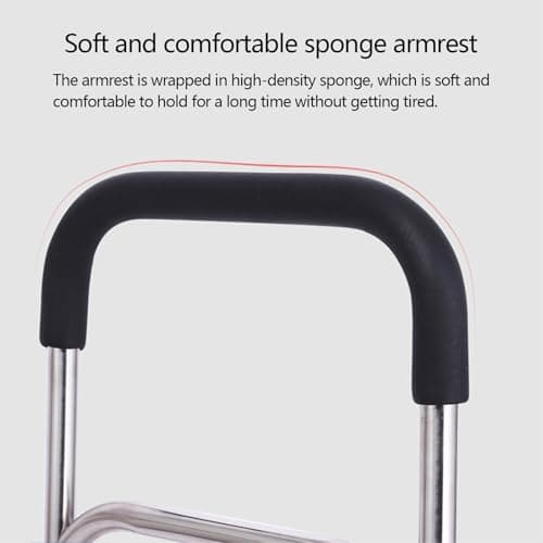 Walking Stick for Elderly, Multifunctional Standing Aid Frame, Adjustable Four Leg Wide Base Stable Stainless Steel Canes Standing Mobility Aid — view 2