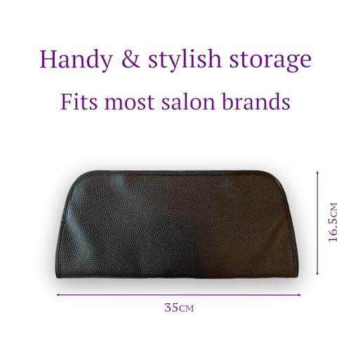 Hair Straightener Flat Iron Leather Pouch by j&m - Stylish Travel Storage Bag - Fits ghd, BaByliss, L’Oréal & Large Appliances - Magnetic Closure (Black) — view 3