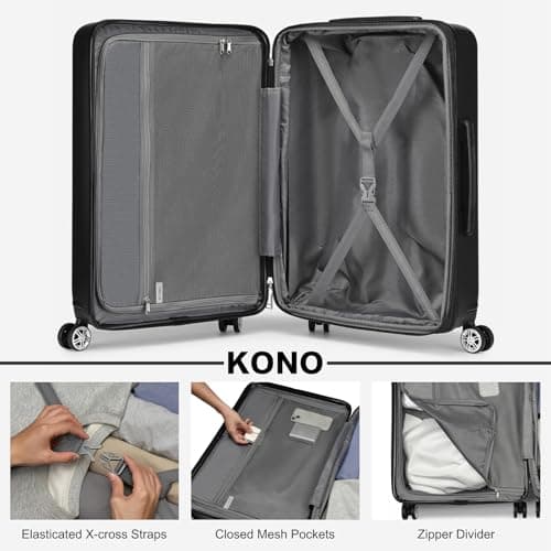 Kono 28 Inch Large Suitcase Expandable ABS+PC Hard Shell Checked Luggage — view 6