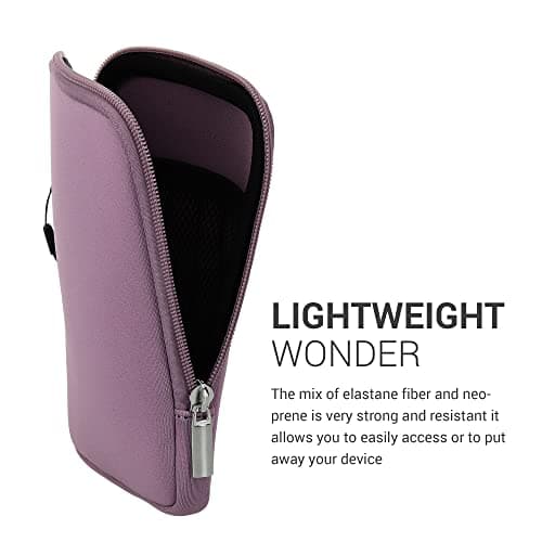 kwmobile Neoprene e-Reader Pouch Size 6" eReader - Universal eBook Sleeve Case with Zipper - Lavender — view 3