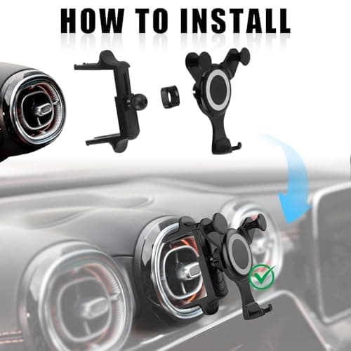 Car Phone Holder for Mercedes Benz C/E/S Mini Cooper Audi-TT Ford Jeep Adjustable Round Phone Car Vents Mount for All Circular Air Vents Compatible with iPhone 16/15/14 Pro Max Samsung Smartphone — view 5
