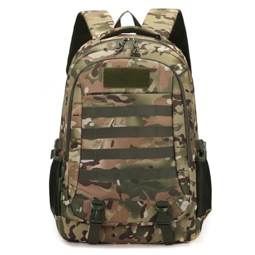 Lawaia 45L Tactical Military Backpack Hiking Rucksack Survival Army Bags Large Rucking Outdoor Sports Packs Molle Gym Backpacks for Men Fishing Camping Motorcycle Traveling Mountaining-Cp Camo