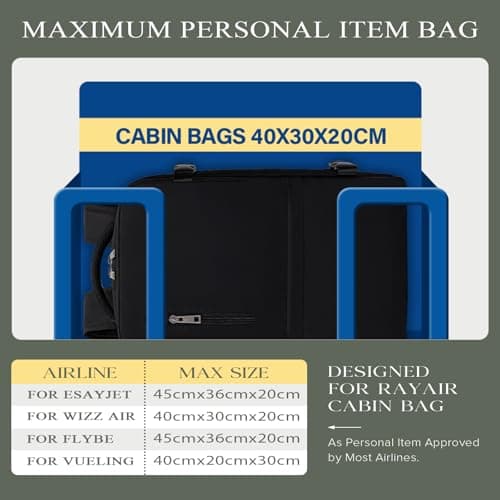 Hayayu Ryanair Cabin Bags 40x30x20 Underseat Carry-on Backpack Hand Luggage — view 2