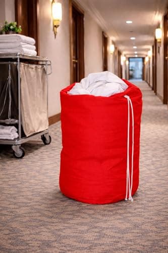 INCO-CARE Durable Laundry Bag with Drawstring and Carry Handle, Heavy Duty Reusable, Colour-Coded, Machine Washable 95°C. (Pack of 2, Red) — view 3