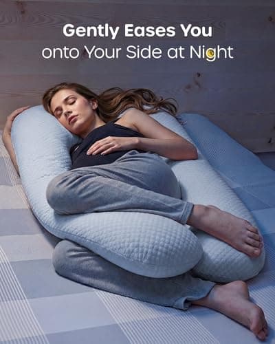 Nuliie Pregnancy Pillow for Sleeping, U Shaped (Breathable Light Grey) — view 5