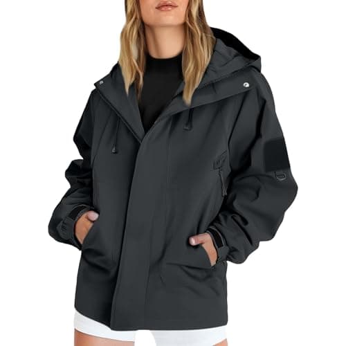 Waterproof Jacket For Women Uk Rain Coats Lightweight Jackets Zip Up Breathable Fashion Cardigans Fleece Sweatshirts Comfy Windproof Hoodie Long Sleeve Ladies Clothing Autumn Winter Hiking, Travel