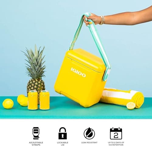 Igloo Yellow 11 Qt Tag Along Too Strapped Picnic Style Cooler — view 4