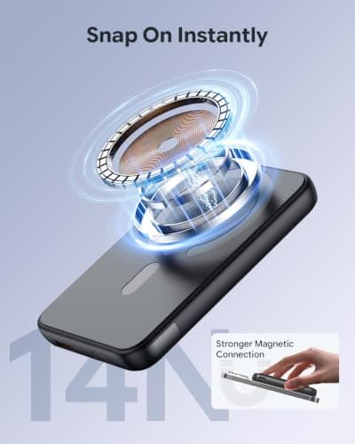 For MagSafe Power Bank, 12000mAh Portable Charger 22.5W with Stand — view 3