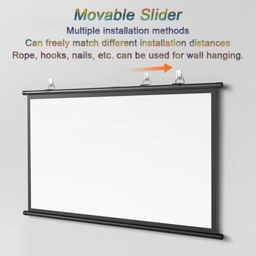 QTWLG 30" 40" 50" 60" 72" Projector Screen HD 4K Manual Pull Down Projection Screen For Home Theater Indoor Outdoor Camping Movie Screen, 4:3 16:9 Format, Anti-Crease(50 Inch (4:3)) — view 4