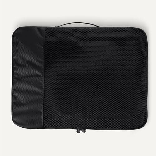 Amazon Essentials 4-Piece Packing Cubes Travel Accessories Set, Luggage Organiser with Double Zip, Mesh Top, Polyester, Large, Black (Previously Amazon Basics) — view 5