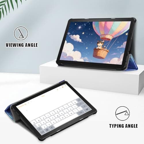Slim Lightweight Stand Case for 10 inch Tablets, TOKILO Trifold Stand Hard Back Shell Smart Cover with Auto Wake/Sleep, Un Fit for LG10 Tablet, Galaxy — view 2