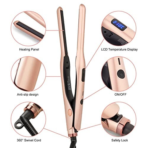 JAETON Mini Hair Straightener for Short Hair,Pixies,Bangs,Small Curls — view 6