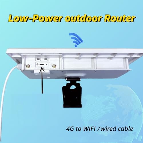 GOWENIC 12W Solar Powered 4G LTE Modem Router, 300Mbps Outdoor Solar WiFi 6 Extender with SIM Card Slot, IP66 Water Proof, 150M WiFi Range, 18000mAh Battery (Black Antennae) — view 3