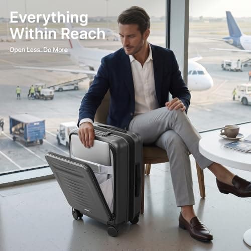 COOLIFE Cabin Suitcase with Laptop Compartment, Expandable Layer 56x40x25cm — view 3