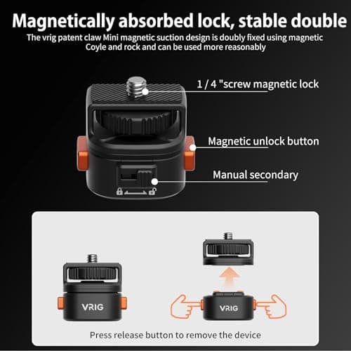 VRIG 1/4"-Thread Action Camera Quick-Release Plate with Safety Lock — view 2