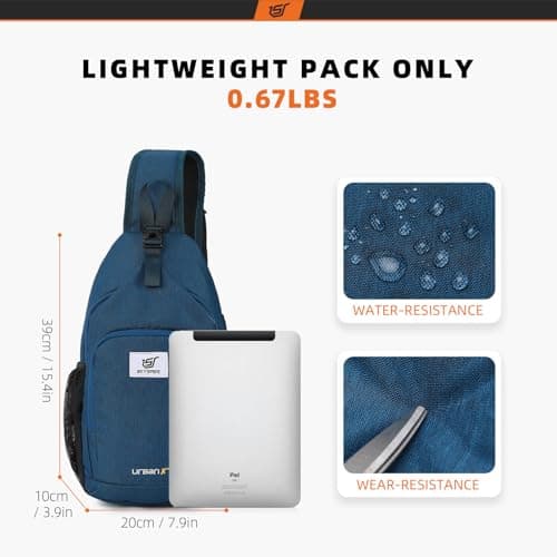 SKYSPER Sling Bag RFID Crossbody Sling Backpack Cross Body Shoulder Bag Travel Hiking Daypack for Women Men(Blue,Medium) — view 5