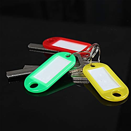 YuZhou 50 PCS Key Tags,Key Fobs Labels Rings Name Tags Key Label Tags with Split Ring Paper Plastic Key Tags with Labels Heavy Duty for Luggage Pet Id Name Office 10 Color — view 5