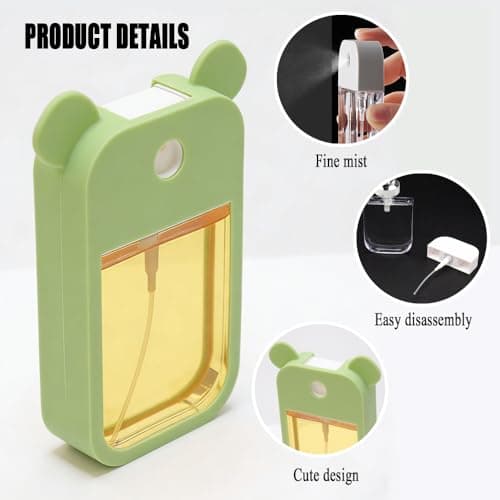 MSLSOZ 4-Pack Reusable Portable 50ml Spray Bottles with Hooks & Silicone Sleeves, Refill Nozzle and Funnel for Hand Sanitizer & Fragrance Cosmetics Moisturizer (Empty Bottles, Twist-off Caps). — view 3