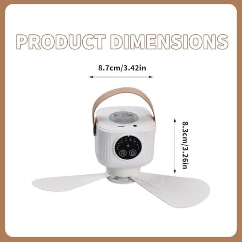Solvio Portable Camping Fan with LED Light, 7200mAh Rechargeable Tent Fan, Remote Control & Timer, Detachable Blades, 4 Speeds Outdoor Fan for Car Camping Essentials — view 5