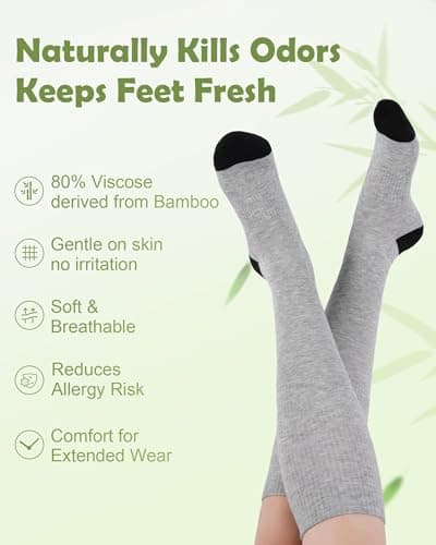 SukModen Bamboo Compression Socks for Women & Men, 2 Pairs, 15–20mmHg — view 2