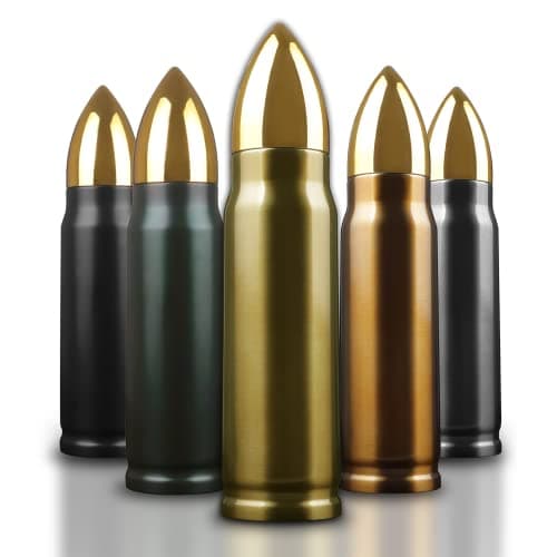 Goetland 304 Stainless Steel 17.6 oz Bullet Water Bottle Bullet Tumbler Cup Vacuum Insulated Tumbler Travel Mug Flask No Logo Dark Copper — view 2
