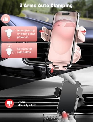 MOKPR Wireless Car Charger, 15W Car Phone Holder Wireless Charger — view 5